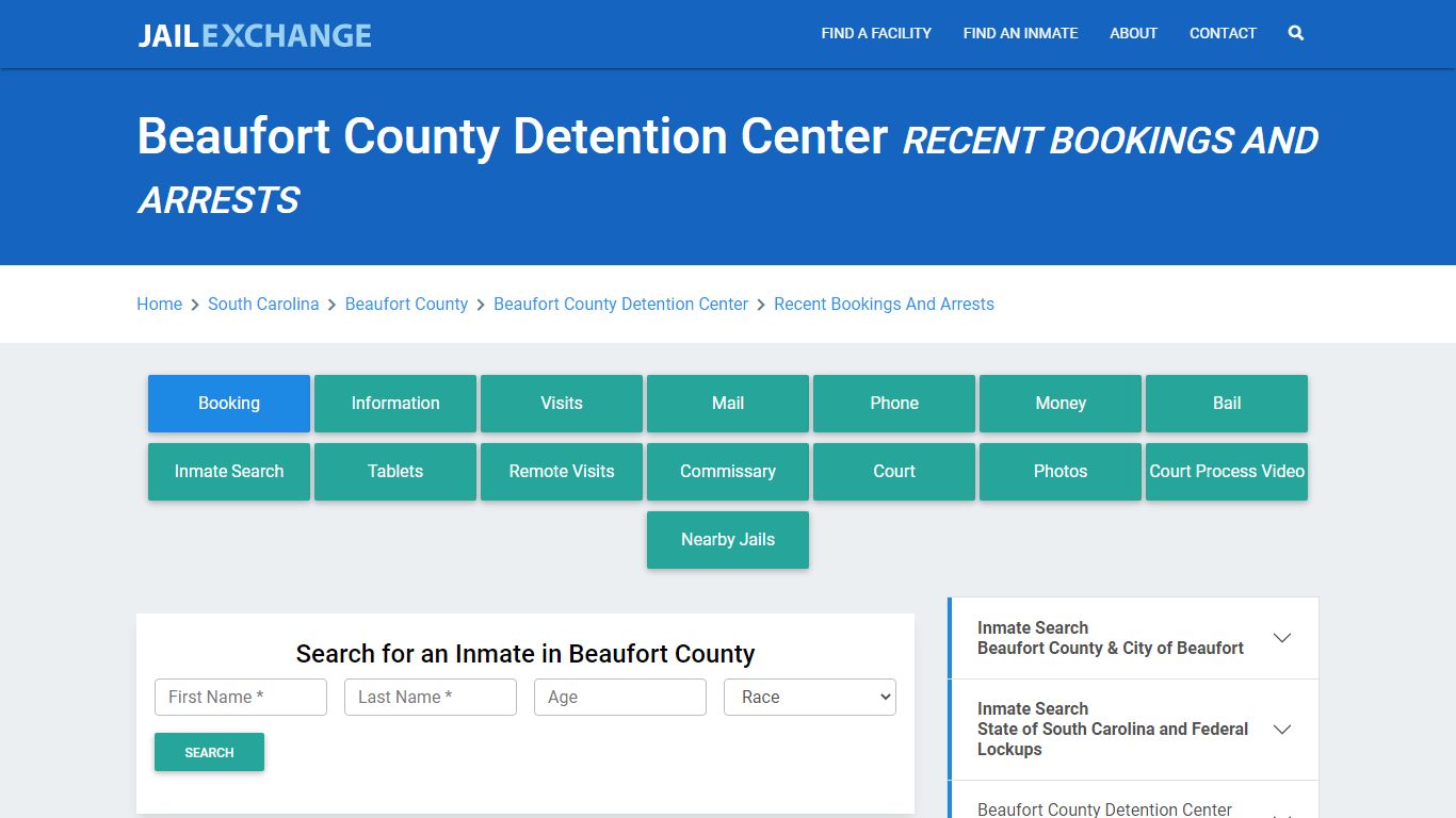 Beaufort County Detention Center Recent Bookings And Arrests