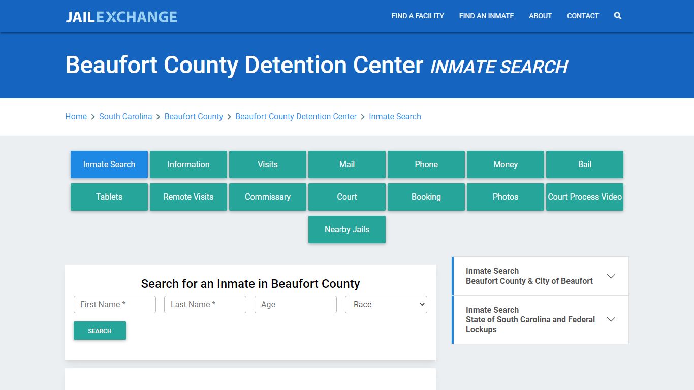 Beaufort County Detention Center Inmate Search - Jail Exchange